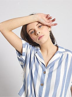 Chemisier a righe annodato - Kiabi