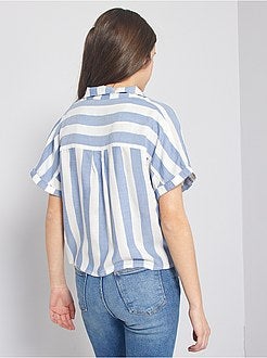 Chemisier a righe annodato - Kiabi