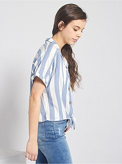 Chemisier a righe annodato - Kiabi