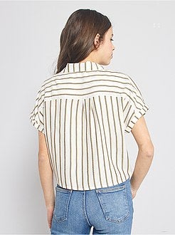 Chemisier a righe annodato - Kiabi