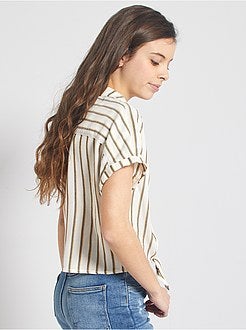 Chemisier a righe annodato - Kiabi