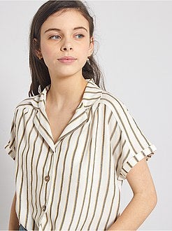 Chemisier a righe annodato - Kiabi