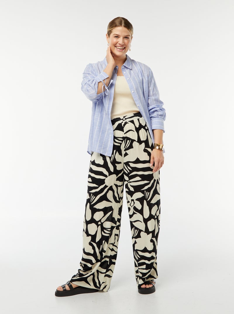 Chemisier a righe con maniche lunghe 'Only Carmakoma' BLU - Kiabi