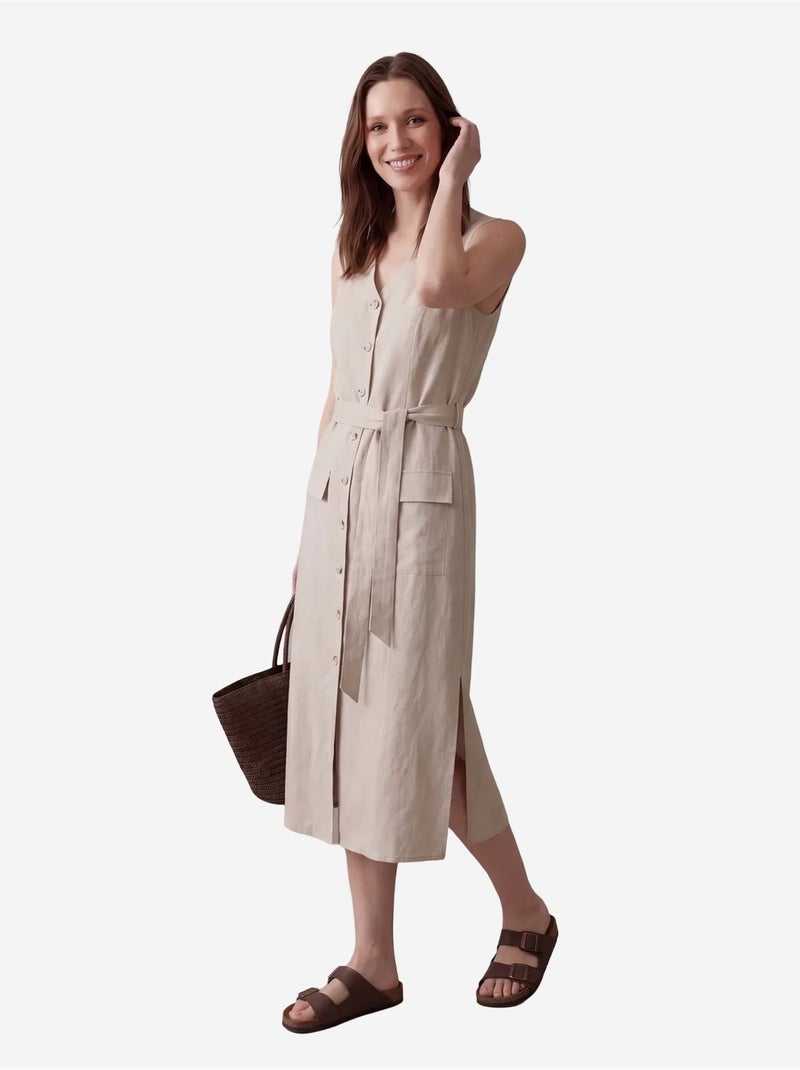 Chemisier longuette da donna in popeline di cotone my fashion Sabbia - Kiabi