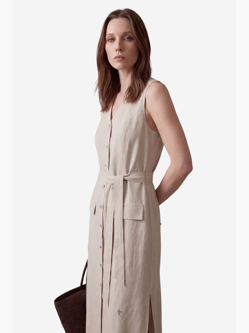 Chemisier longuette da donna in popeline di cotone my fashion Sabbia - Kiabi