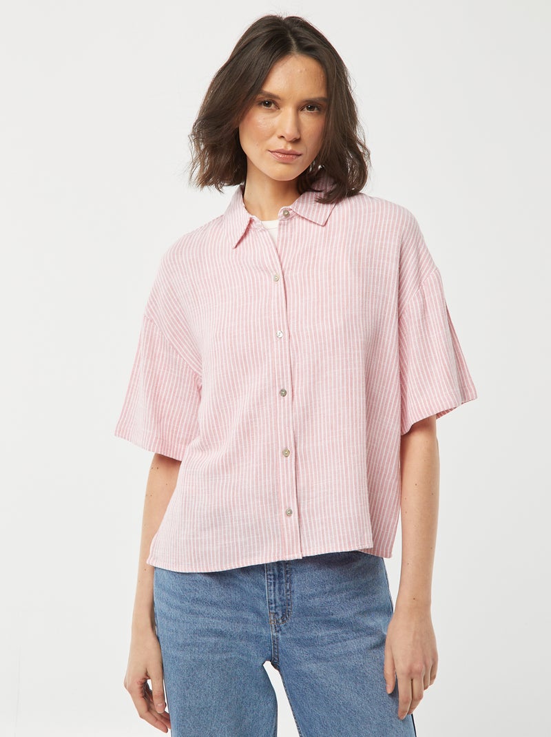 Chemisier oversize in lino ROSA - Kiabi