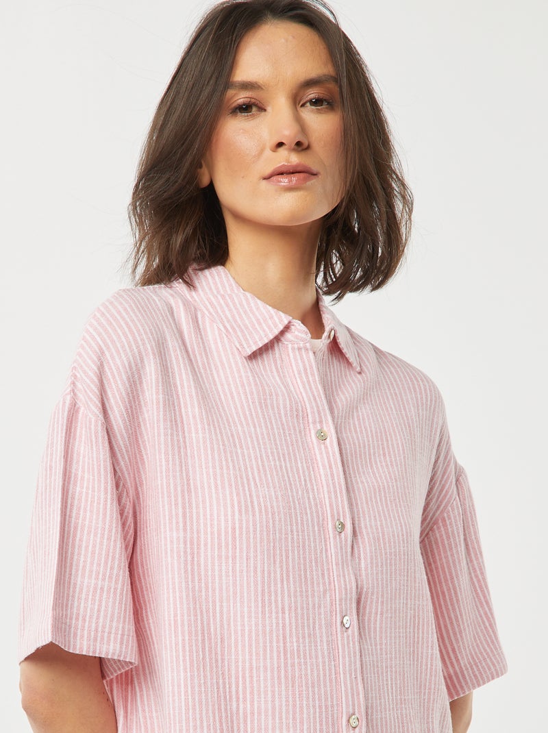 Chemisier oversize in lino ROSA - Kiabi