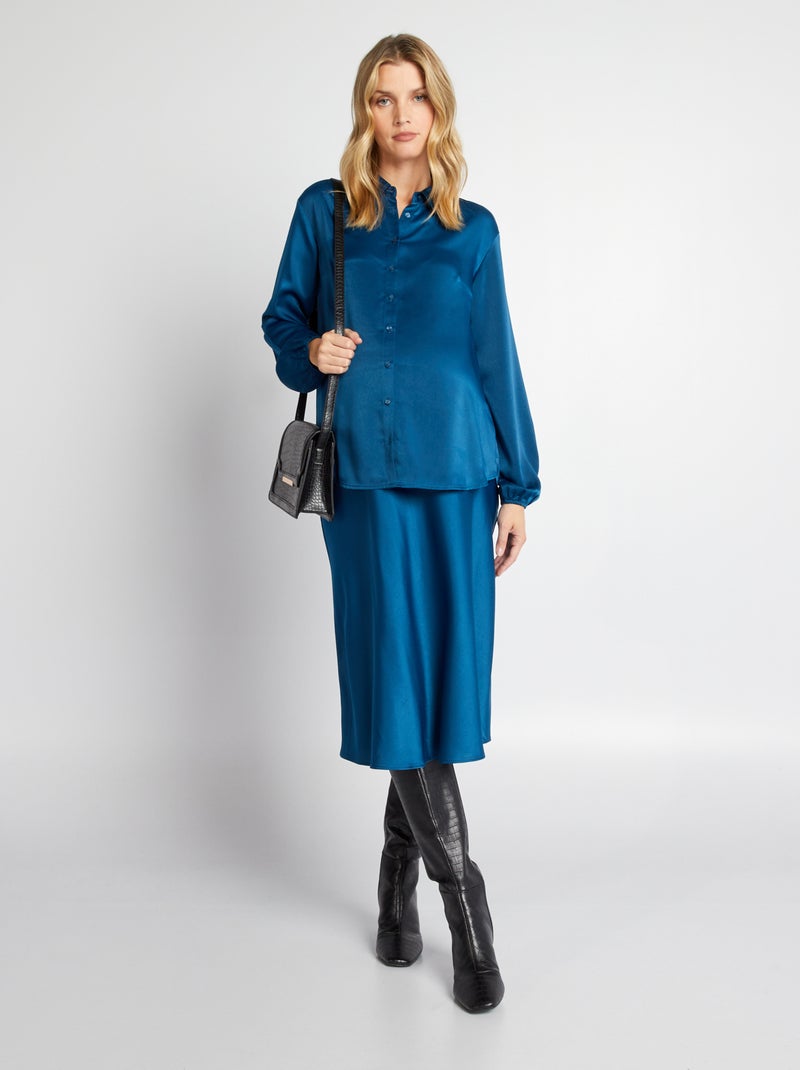 Chemisier premaman in raso blu - Kiabi