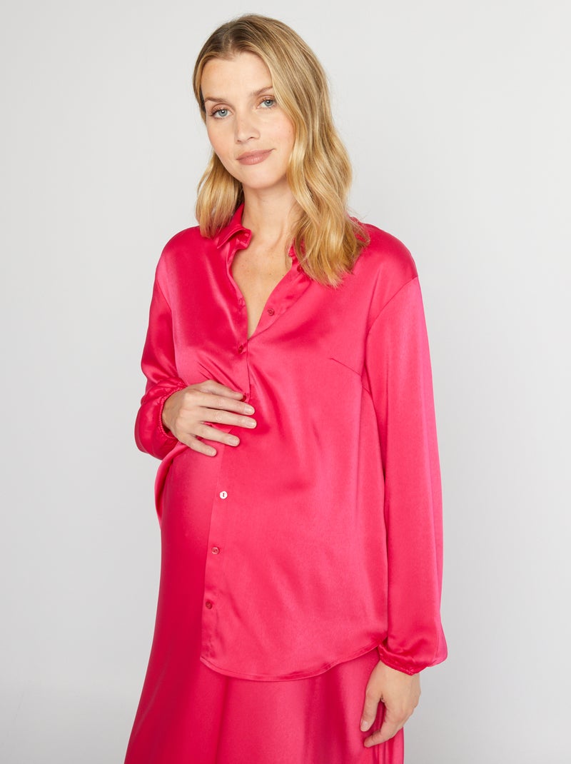 Chemisier premaman in raso fucsia - Kiabi