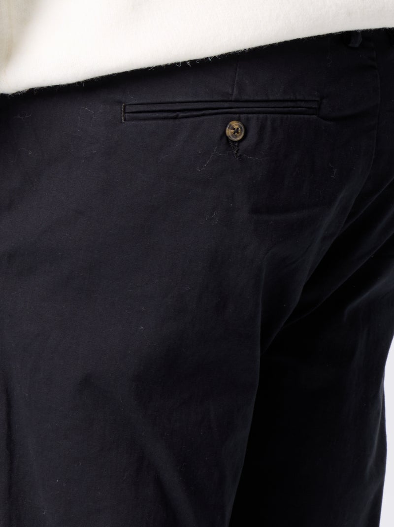 Chino a tinta unita a vita regolare Nero - Kiabi