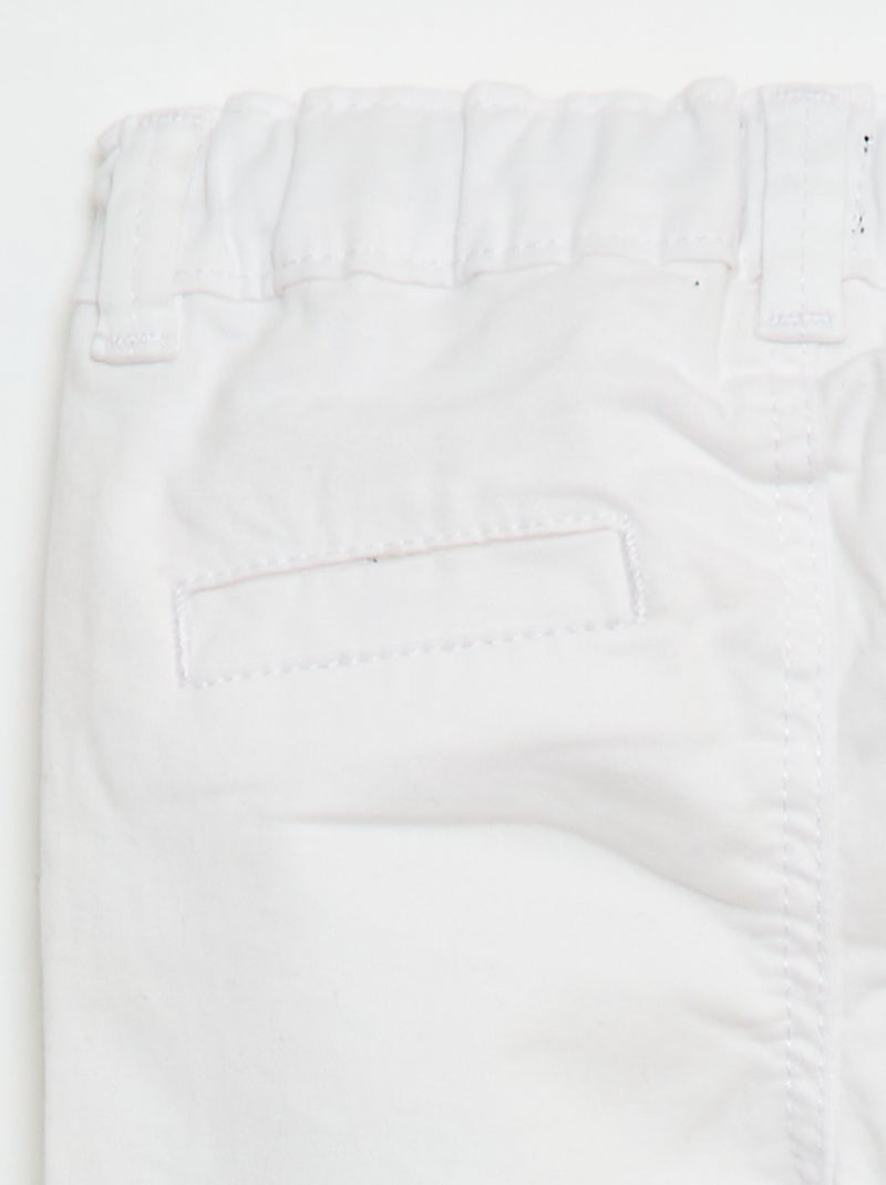 Chino dritto in cotone stretch Bianco - Kiabi