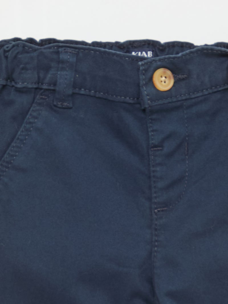 Chino dritto in cotone stretch Blu - Kiabi