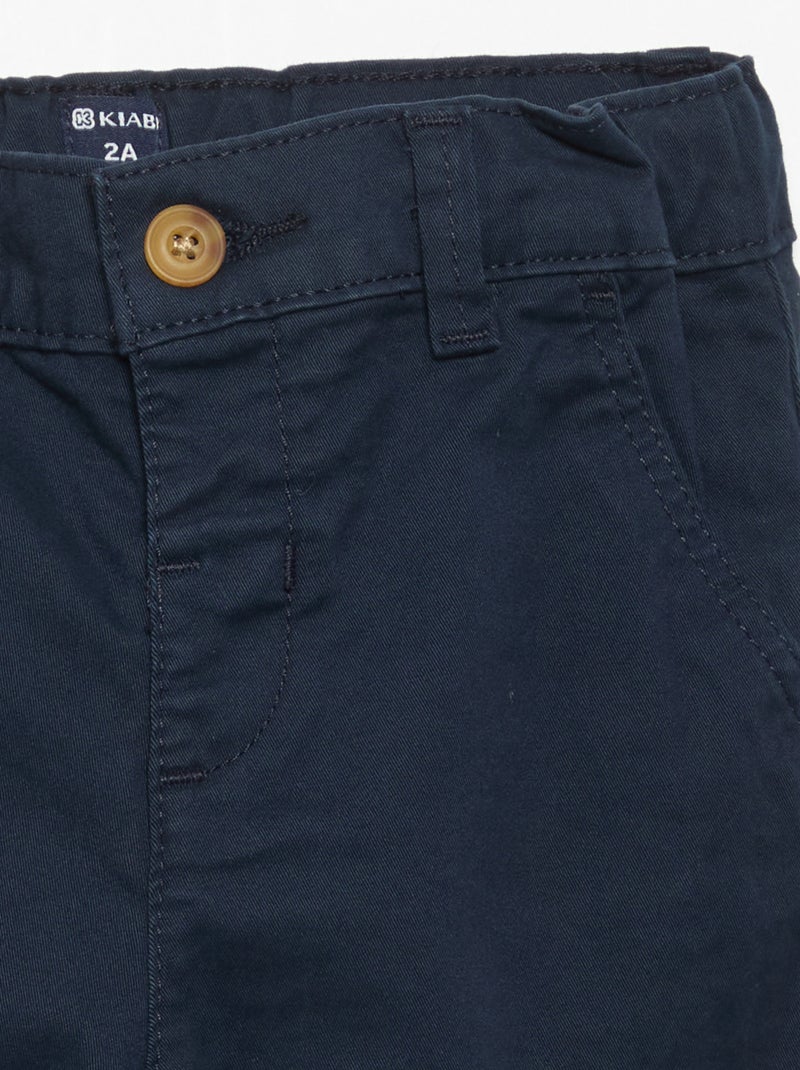 Chino dritto in cotone stretch Blu - Kiabi