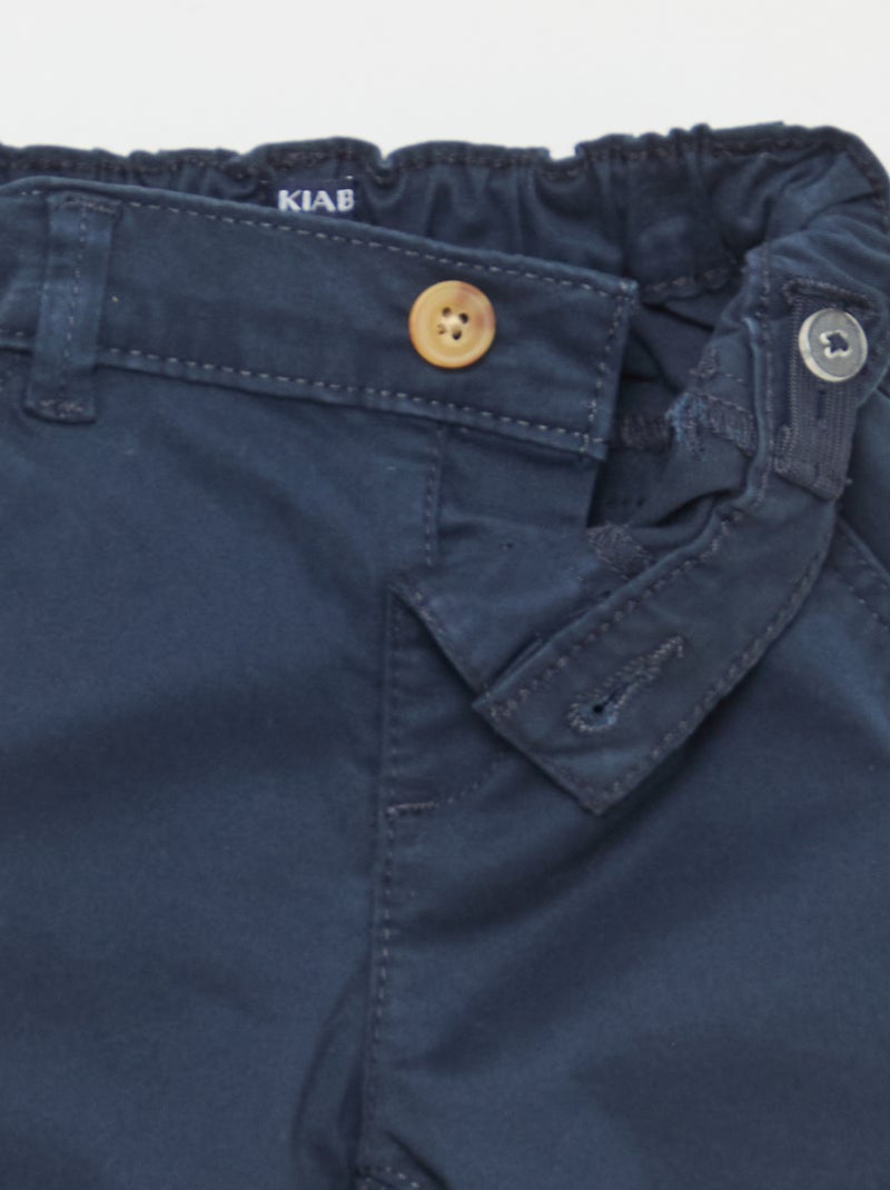 Chino dritto in cotone stretch Blu - Kiabi