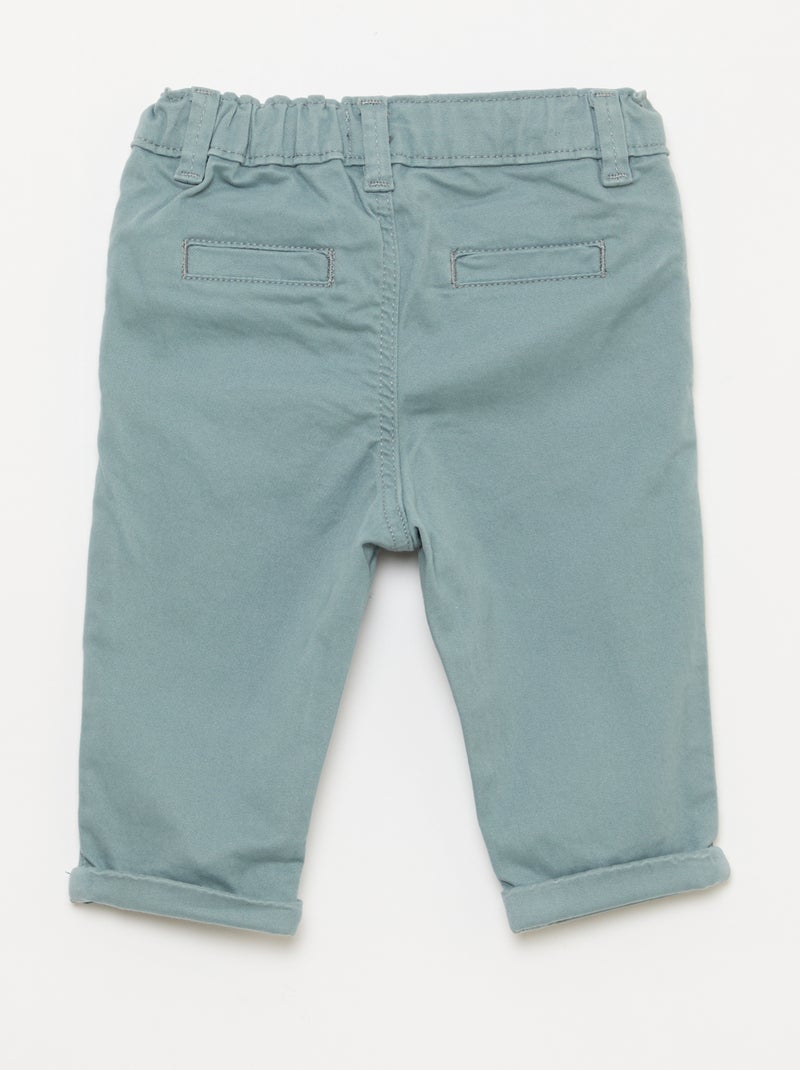 Chino dritto in cotone stretch Blu - Kiabi