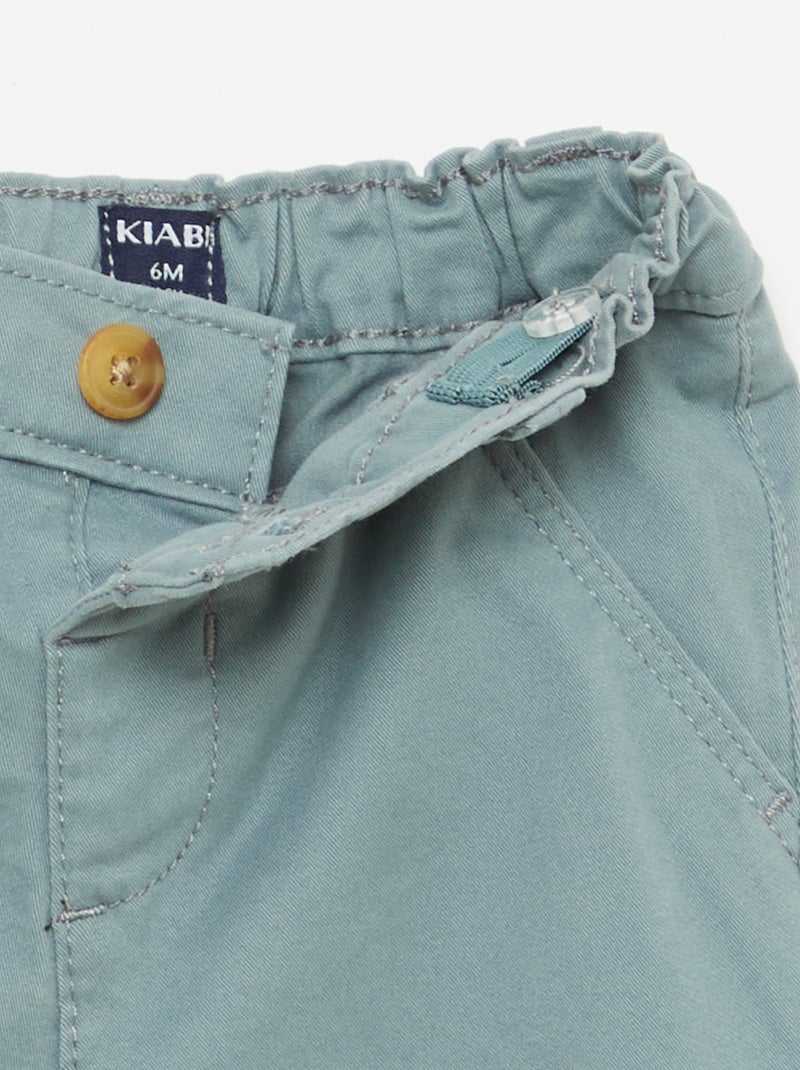 Chino dritto in cotone stretch Blu - Kiabi