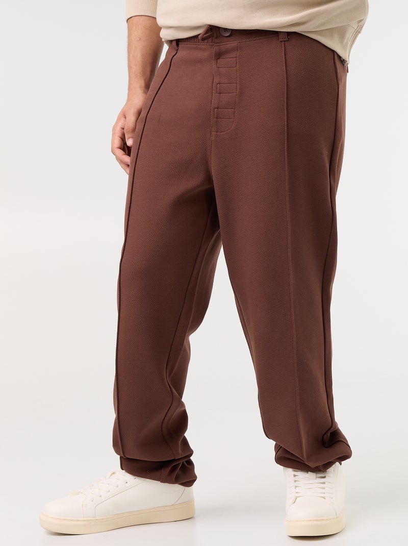 Chino regular a tinta unita - collezione facile da indossare Marrone - Kiabi
