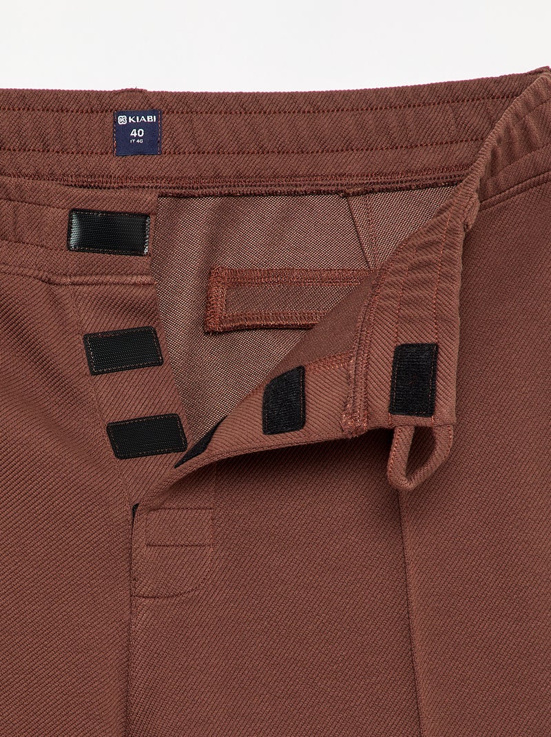 Chino regular a tinta unita - collezione facile da indossare Marrone - Kiabi