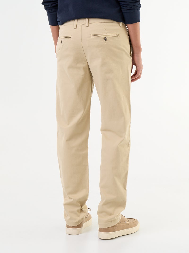 Chino tinta unita a vita regolare Beige - Kiabi