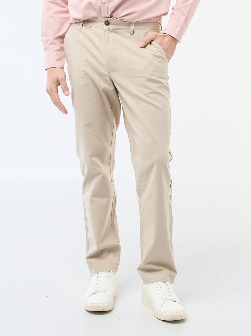 Chino tinta unita vita standard Beige - Kiabi