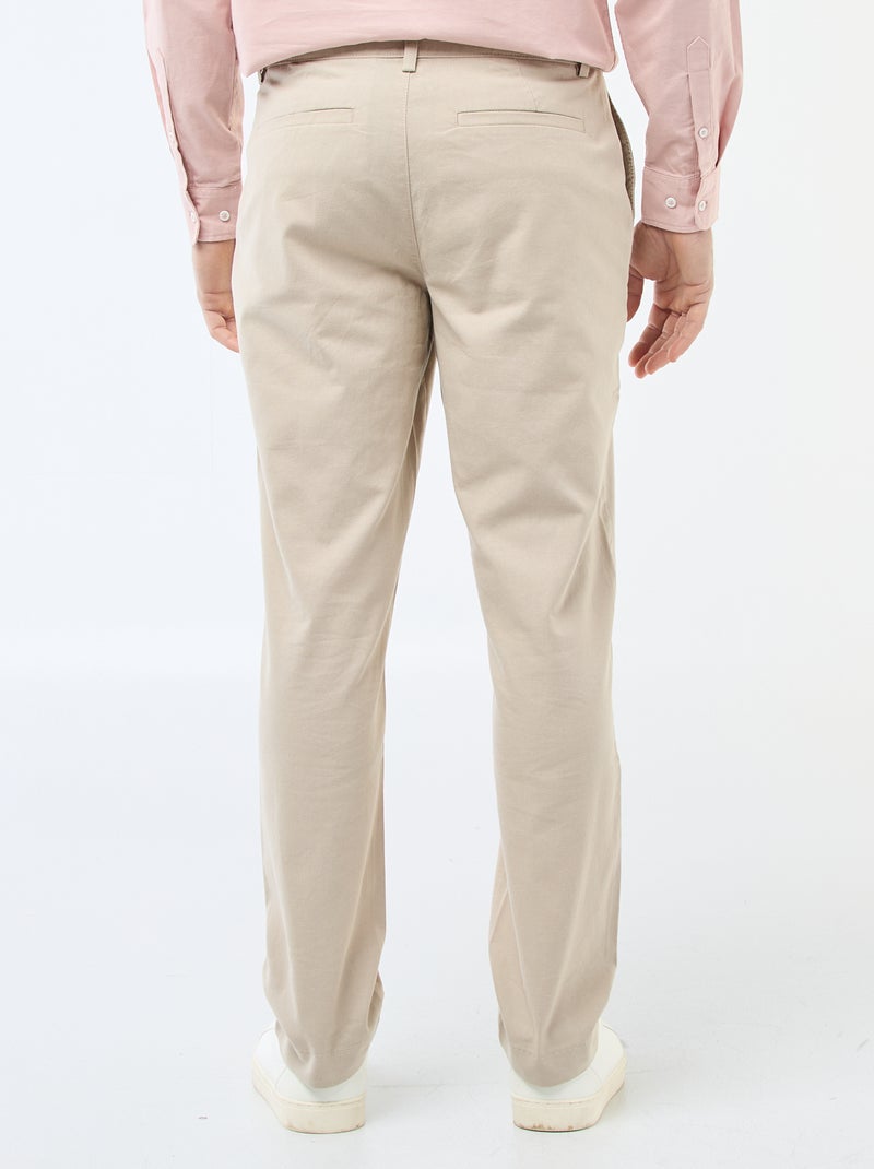 Chino tinta unita vita standard Beige - Kiabi