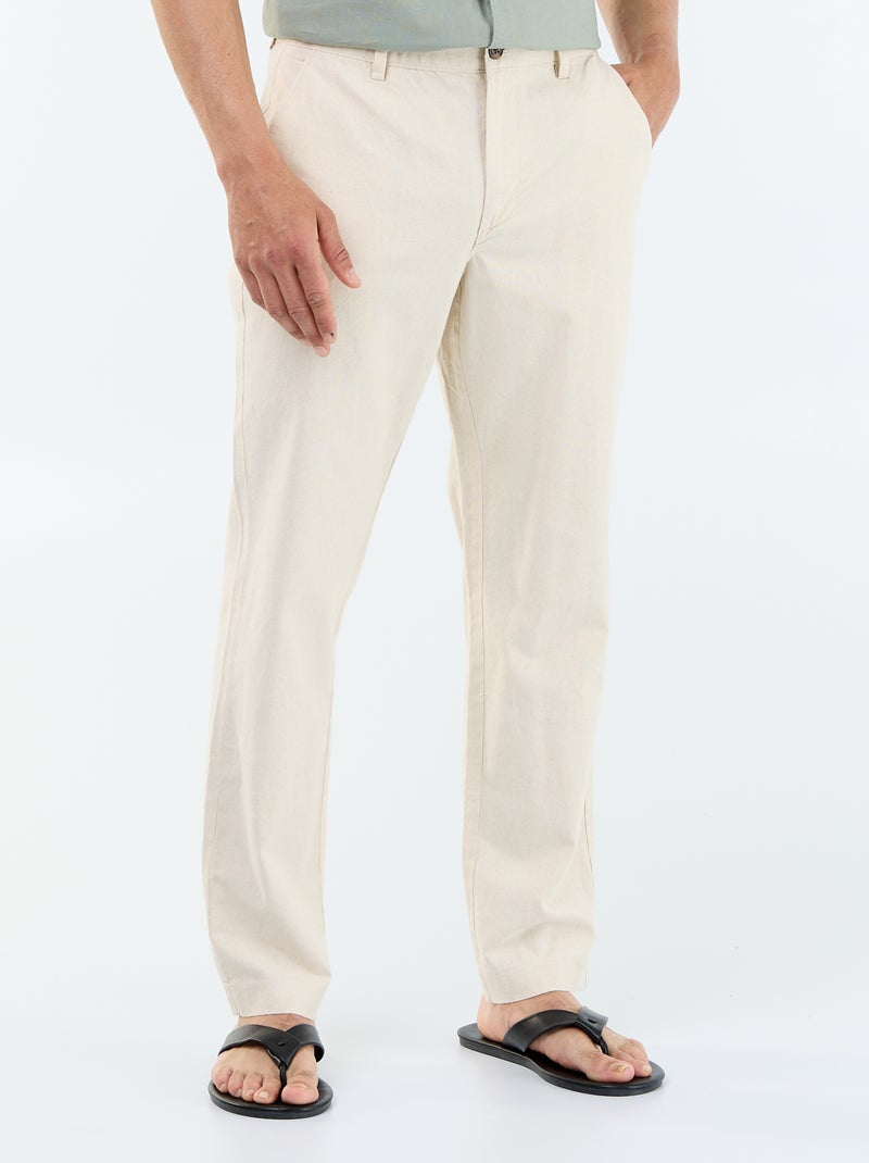 Chino tinta unita vita standard Bianco - Kiabi