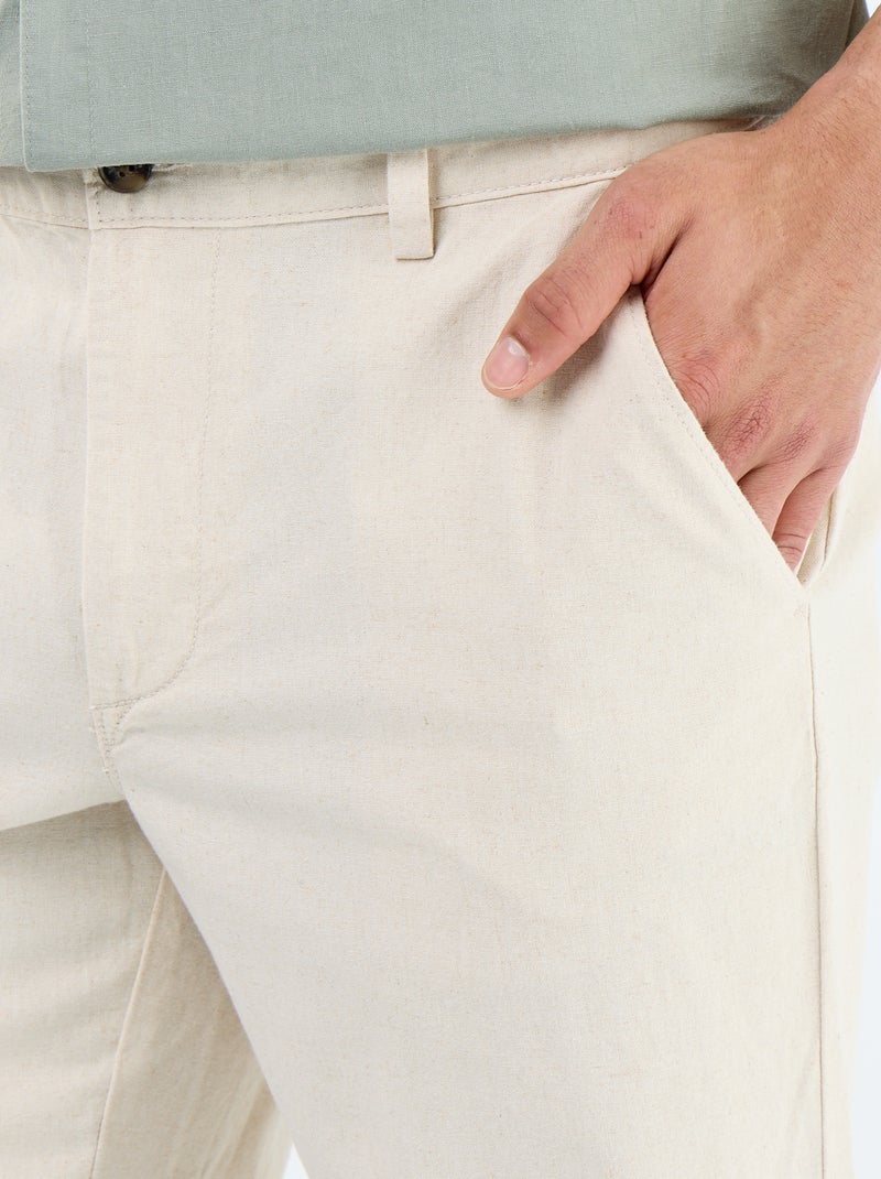 Chino tinta unita vita standard Bianco - Kiabi