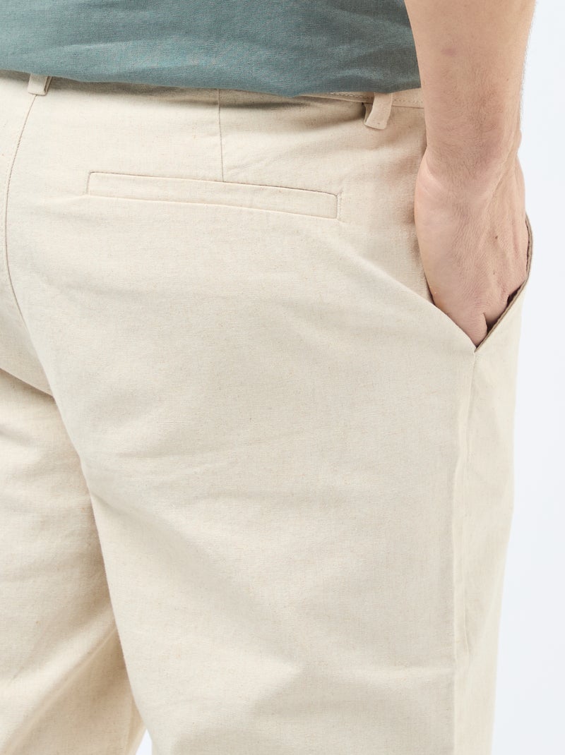 Chino tinta unita vita standard Bianco - Kiabi