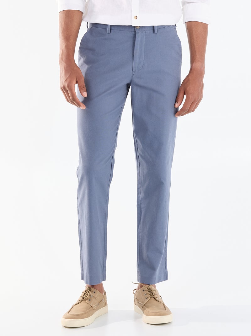 Chino tinta unita vita standard Blu - Kiabi