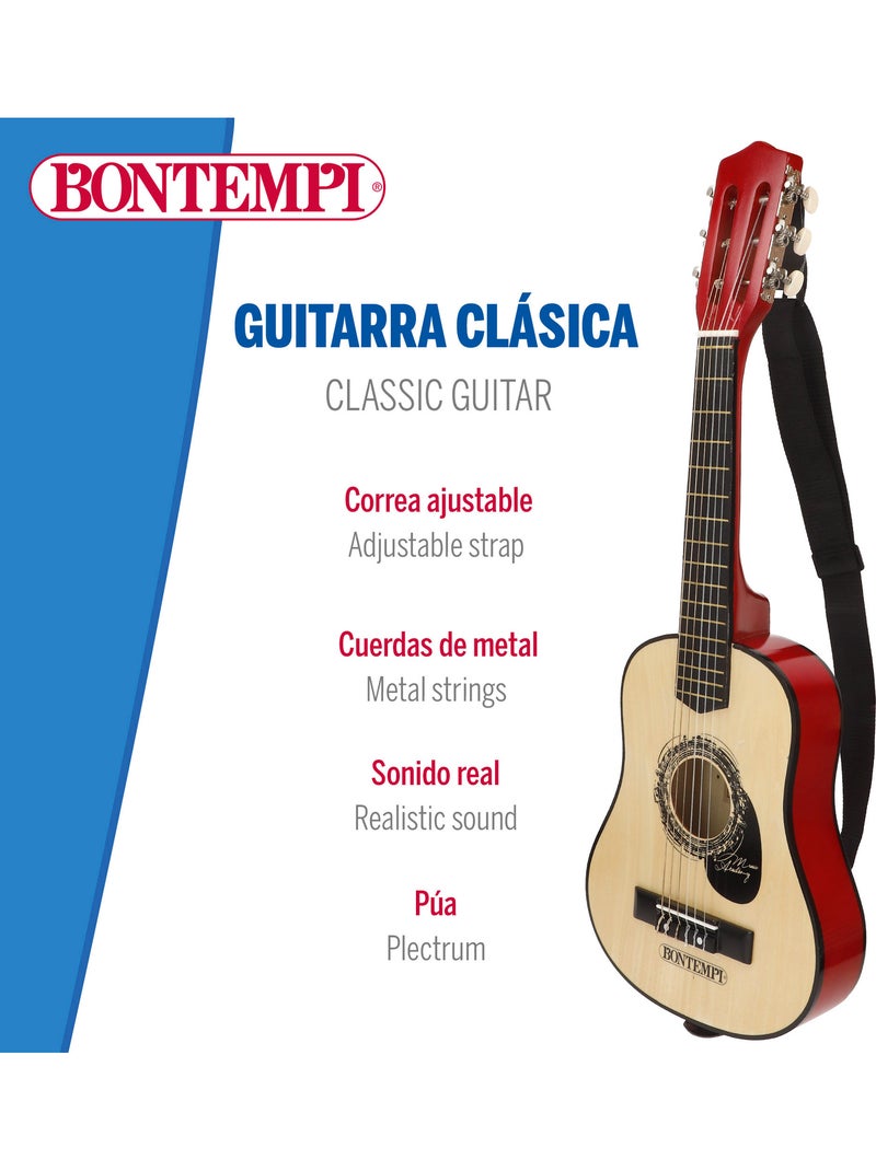 Chitarra classica giocattolo in legno 75 cm con tracolla bontempi N/D - Kiabi