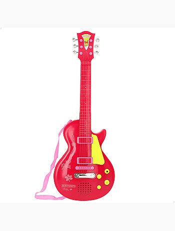Chitarra elettrica giocattolo rock rosa e rossa 56 cm bontempi