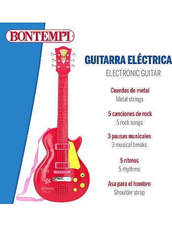 Chitarra elettrica giocattolo rock rosa e rossa 56 cm bontempi