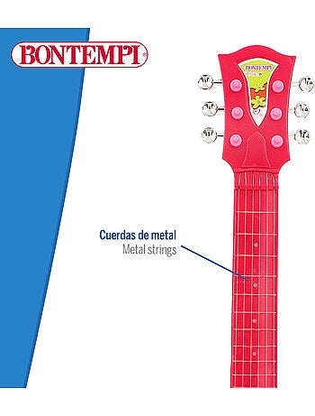 Chitarra elettrica giocattolo rock rosa e rossa 56 cm bontempi