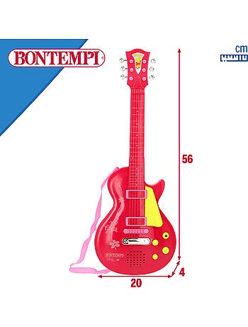 Chitarra elettrica giocattolo rock rosa e rossa 56 cm bontempi