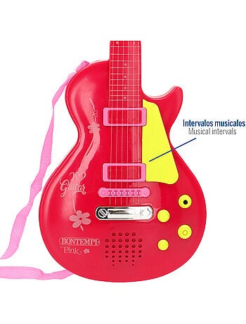 Chitarra elettrica giocattolo rock rosa e rossa 56 cm bontempi