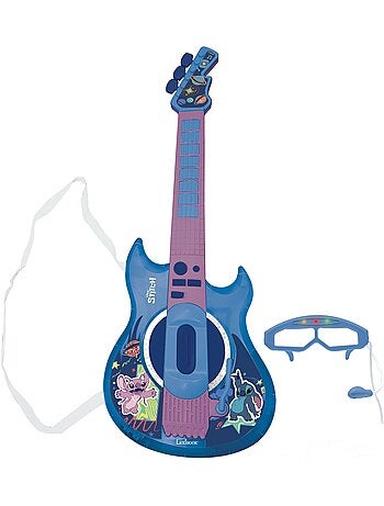 Chitarra elettrica luminosa con microfono a forma di occhiali Stitch