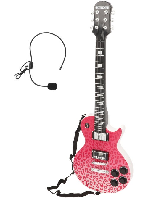 Chitarra elettronica per bambini con stampa animalier, 69 cm, con microfono ad archetto bontempi - Kiabi