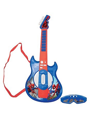 Chitarra elettronica SpiderMan con microfono in forma di occhiali
