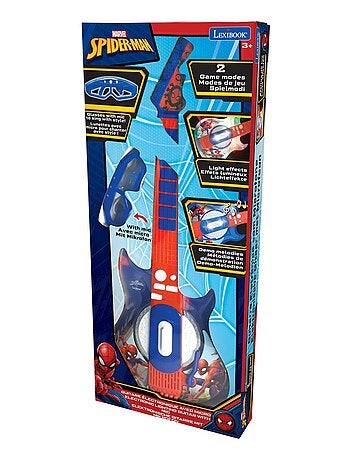 Chitarra elettronica SpiderMan con microfono in forma di occhiali