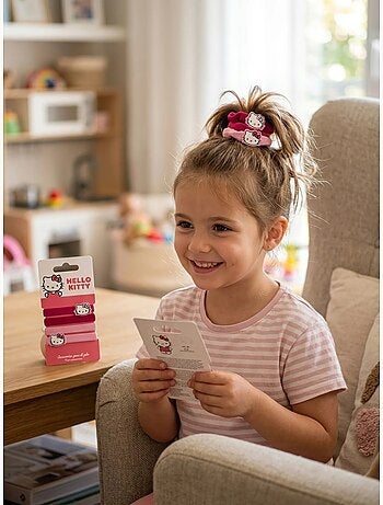 Chouchou x4 elastici morbidi per capelli hello kitty