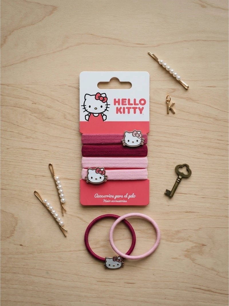 Chouchou x4 elastici morbidi per capelli hello kitty Rosa - Kiabi