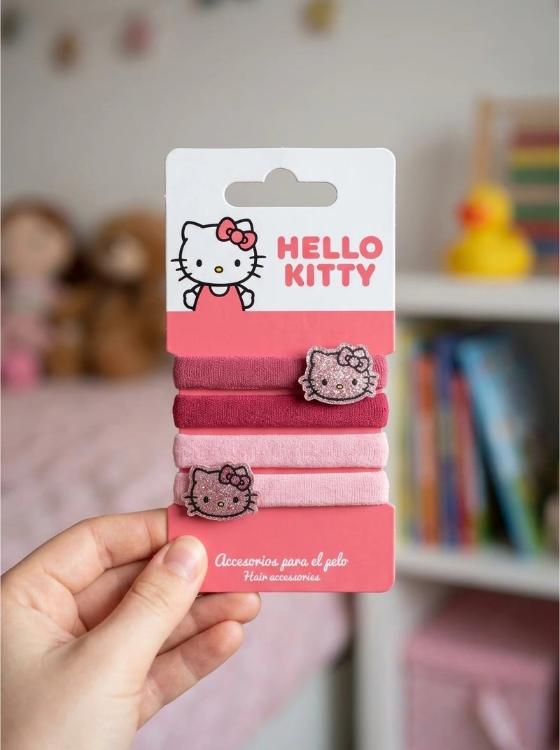 Chouchou x4 elastici morbidi per capelli hello kitty Rosa - Kiabi