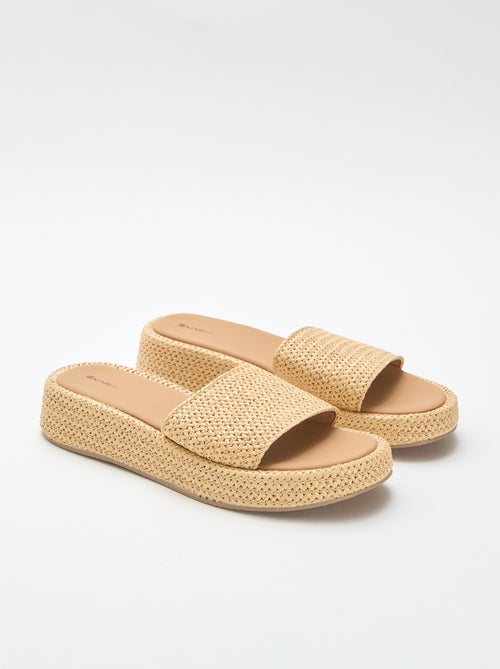 Ciabatta con zeppa effetto paglia - Kiabi