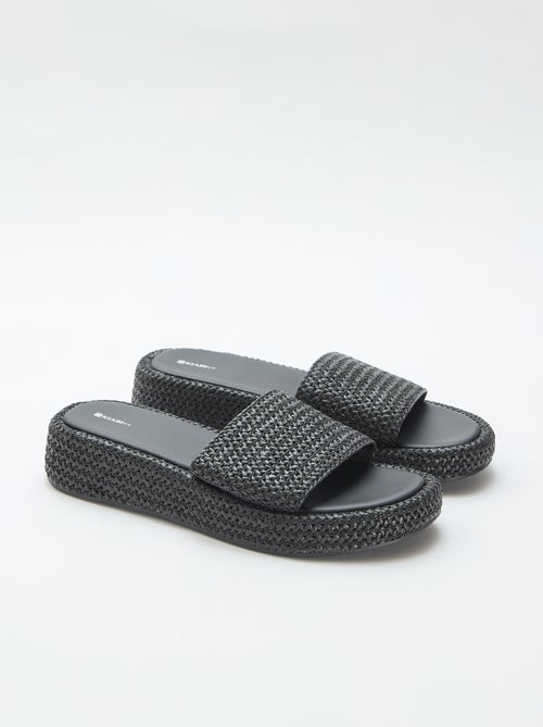 Ciabatta con zeppa effetto paglia - Kiabi