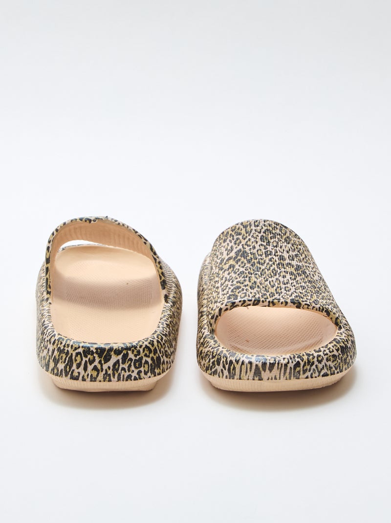 Ciabatta da piscina con stampa leopardata Beige - Kiabi