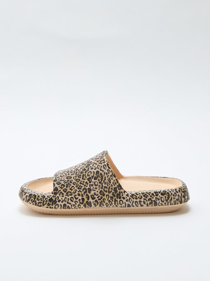 Ciabatta da piscina con stampa leopardata Beige - Kiabi