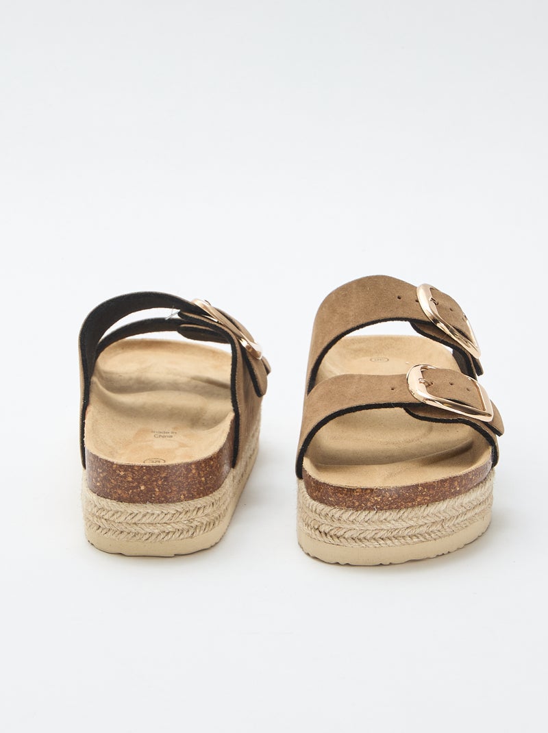Ciabatte a doppia fascia Marrone - Kiabi