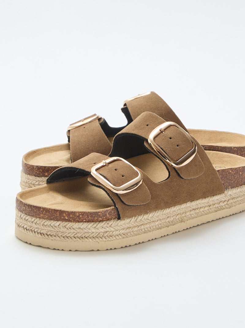 Ciabatte a doppia fascia Marrone - Kiabi