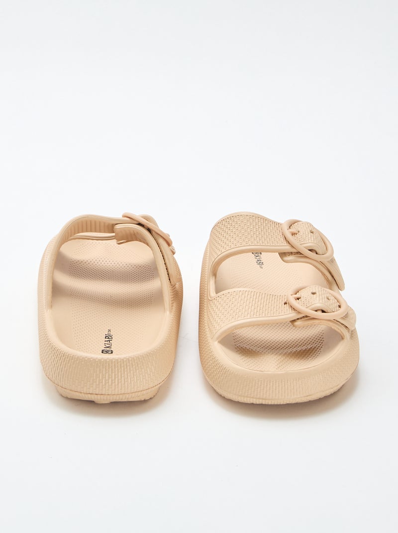 Ciabatte a tinta unita con doppia fibbia Beige - Kiabi