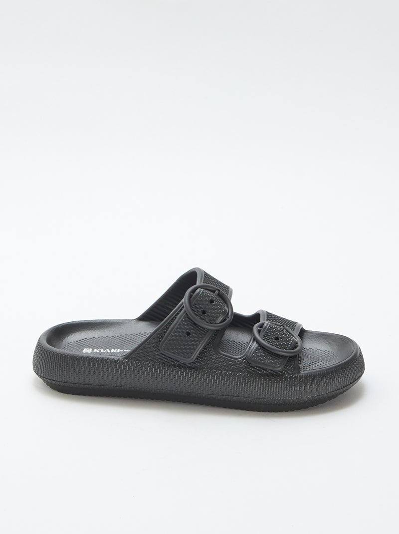 Ciabatte a tinta unita con doppia fibbia Nero - Kiabi